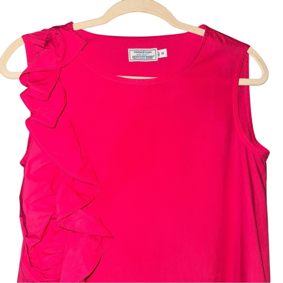 VINEYARD VINES 144th Kentucky Derby Hot Pink Cotton Side Ruffle Sheath Dress XS - Picture 6 of 13
